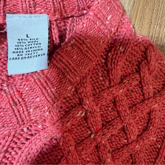 Vintage Y2K Silk Cable Knit Sweater Wool Cotton Sweater Carolyn Bessette Kennedy - Picture 7 of 13